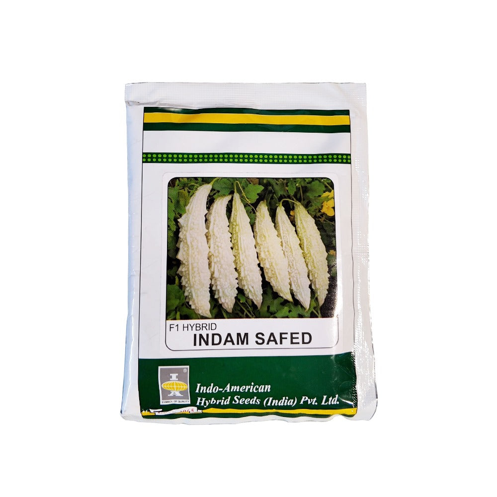 Indam Safed F1 Hybrid Bitter Gourd Seeds – 50 gm
